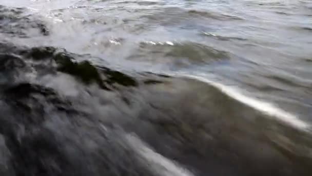 Хвилі на річці з носу корабля — стокове відео