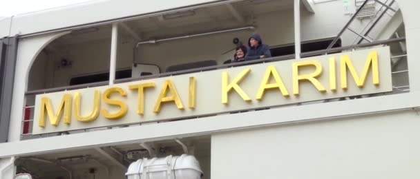 Saratow Rosja Października 2020 Turyści Czwartym Pokładzie Statku Wycieczkowego Mustai — Wideo stockowe