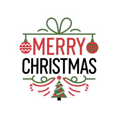 Mutlu noeller siluet logo vektör çizgisi sanat logosu tasarımı