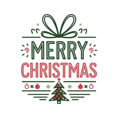 Mutlu noeller siluet logo vektör çizgisi sanat logosu tasarımı