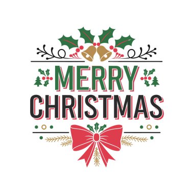 Mutlu noeller siluet logo vektör çizgisi sanat logosu tasarımı