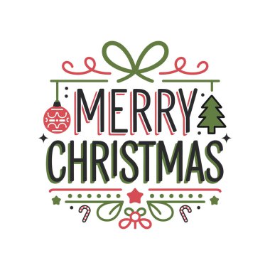 Mutlu noeller siluet logo vektör çizgisi sanat logosu tasarımı