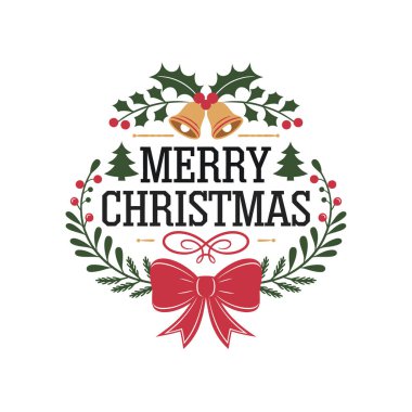 Mutlu noeller siluet logo vektör çizgisi sanat logosu tasarımı