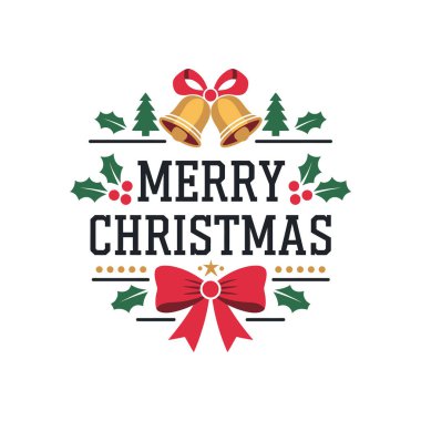 Mutlu noeller siluet logo vektör çizgisi sanat logosu tasarımı