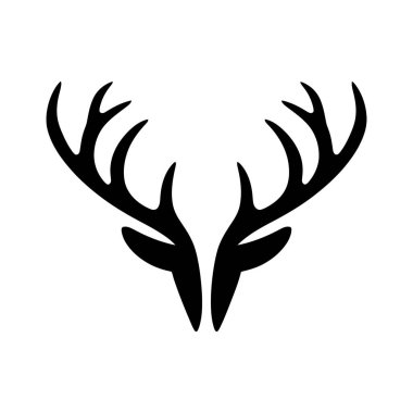 Geyik boynuzları siluet logo vektör çizgisi sanat logosu tasarımı