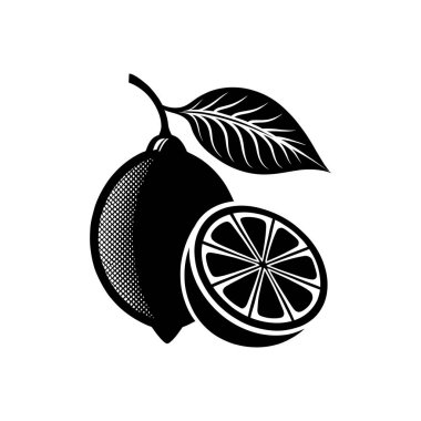 limon silueti logo tasarımı vektör çizgisi sanat logosu tasarımı