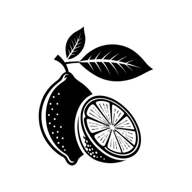 limon silueti logo tasarımı vektör çizgisi sanat logosu tasarımı