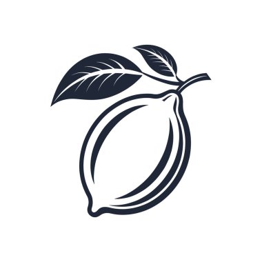 limon silueti logo tasarımı vektör çizgisi sanat logosu tasarımı