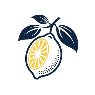 limon silueti logo tasarımı vektör çizgisi sanat logosu tasarımı