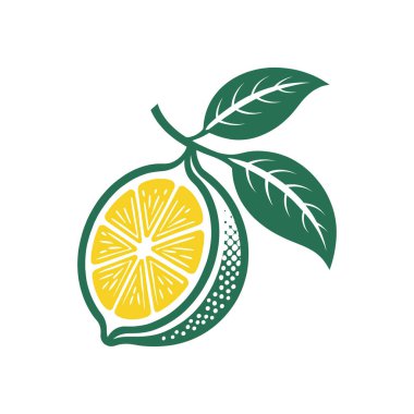 limon silueti logo tasarımı vektör çizgisi sanat logosu tasarımı