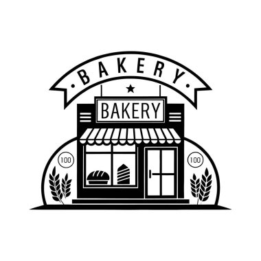 Fırın, fırın Merkezi siluet logo tasarım vektör çizgisi sanat logosu tasarımı