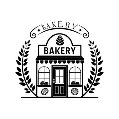 Fırın, fırın Merkezi siluet logo tasarım vektör çizgisi sanat logosu tasarımı