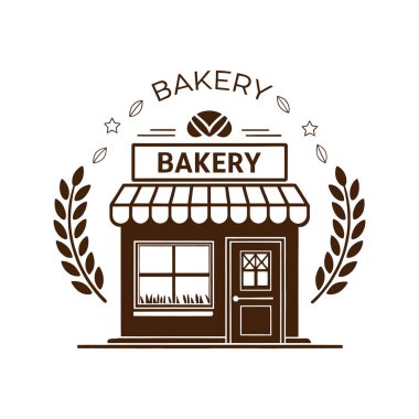 Fırın, fırın Merkezi siluet logo tasarım vektör çizgisi sanat logosu tasarımı