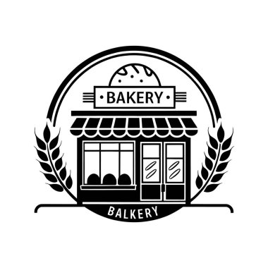 Fırın, fırın Merkezi siluet logo tasarım vektör çizgisi sanat logosu tasarımı