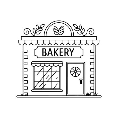 Fırın, fırın Merkezi siluet logo tasarım vektör çizgisi sanat logosu tasarımı