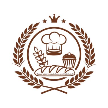 Fırın, fırın Merkezi siluet logo tasarım vektör çizgisi sanat logosu tasarımı