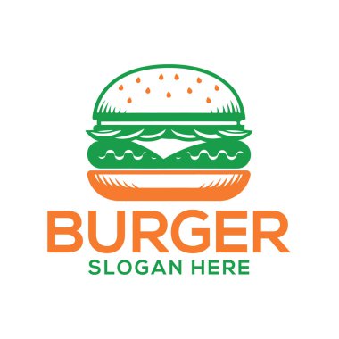 Hamburger logosu tasarımı siluet vektör çizgisi sanat logosu tasarımı
