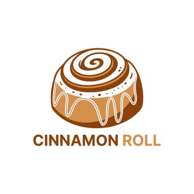 Tarçın rulosu logosu tasarımı siluet vektör çizgisi sanat logosu tasarımı