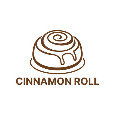 Tarçın rulosu logosu tasarımı siluet vektör çizgisi sanat logosu tasarımı