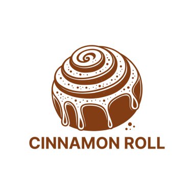 Tarçın rulosu logosu tasarımı siluet vektör çizgisi sanat logosu tasarımı