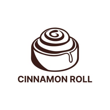 Tarçın rulosu logosu tasarımı siluet vektör çizgisi sanat logosu tasarımı