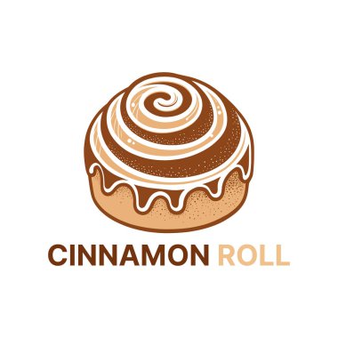 Tarçın rulosu logosu tasarımı siluet vektör çizgisi sanat logosu tasarımı