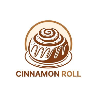 Tarçın rulosu logosu tasarımı siluet vektör çizgisi sanat logosu tasarımı