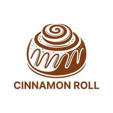 Tarçın rulosu logosu tasarımı siluet vektör çizgisi sanat logosu tasarımı