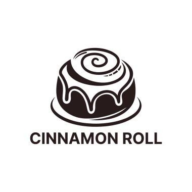 Tarçın rulosu logosu tasarımı siluet vektör çizgisi sanat logosu tasarımı