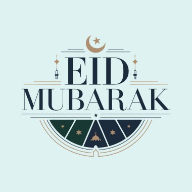 Bayram Mübarek logo tasarımı siluet vektör çizgisi sanat logosu tasarımı