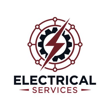 elektrik logosu tasarımı siluet vektör çizgisi sanat logosu tasarımı