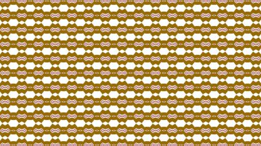 A Continuous Repeating Geometric Pattern With Strong Horizontal Bands Of Mustard-Brown Alternating With White Space Containing Intricate Crimson And White Diamond/Oval Motifs, Ideal For Textiles Or Wallpaper.