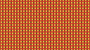 Konforlu ve Yoğun Özgeçmiş Tekrarlayan Örnekler. Kırmızı, turuncu, sarı ve koyu kahverengi tonlarında küçük, simetrik kalp ya da kum saati geometrik şekillerinin özellikleri.