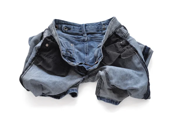 Erasing blue jeans for women. Turned inside out. — Stock Photo, Image