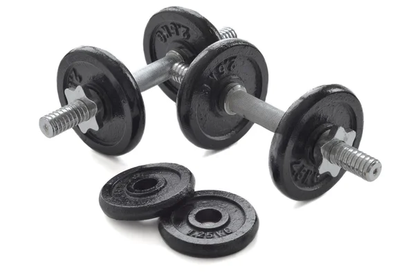 Dumbbells for weightlifting sessions. — Stock Photo, Image