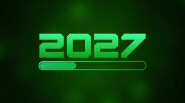 Happy New Year 2027 progress bar on soft abstract background. New year loading bar. happy New year 2027 loading animation background