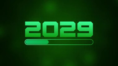 Happy New Year 2029 progress bar on soft abstract background. New year loading bar. happy New year 2029 loading animation background