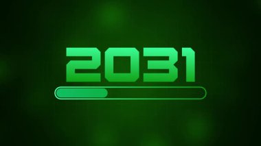 Happy New Year 2031 progress bar on soft abstract background. New year loading bar. happy New year 2031 loading animation background