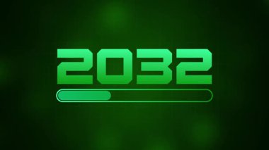 Happy New Year 2032 progress bar on soft abstract background. New year loading bar. happy New year 2032 loading animation background