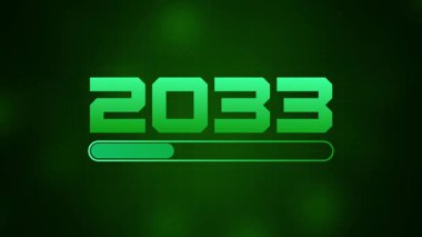 Happy New Year 2033 progress bar on soft abstract background. New year loading bar. happy New year 2033 loading animation background