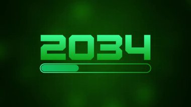 Happy New Year 2034 progress bar on soft abstract background. New year loading bar. happy New year 2034 loading animation background