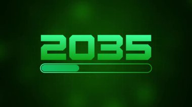 Happy New Year 2035 progress bar on soft abstract background. New year loading bar. happy New year 2035 loading animation background