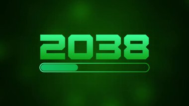Happy New Year 2038 progress bar on soft abstract background. New year loading bar. happy New year 2038 loading animation background