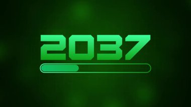 Happy New Year 2037 progress bar on soft abstract background. New year loading bar. happy New year 2037 loading animation background