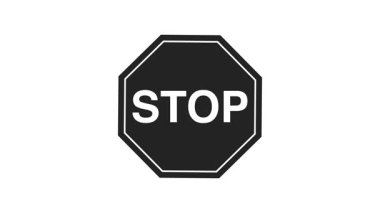 Stop Sign Animation on green Background. Bold red stop sign signals caution on vibrant green background for impactful message. stop sign animation concept