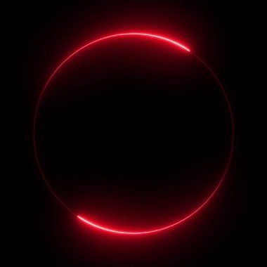 Glowing neon circle frame animation on black background. Neon Circle lights background Loopable. neon circle glows in the dark animation concept