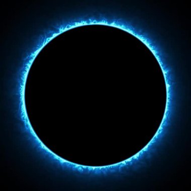 Neon eclipse moon circle portal ring Loop animation on black background. Neon circles abstract futuristic motion background. Glowing portal animation concept