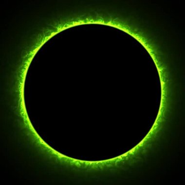 Neon eclipse moon circle portal ring Loop animation on black background. Neon circles abstract futuristic motion background. Glowing portal animation concept