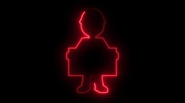 Parlak neon çizgisi renkleri olan inşaat işçisi elinde boş tabela, elinde güvenlik teçhizatı, elinde plan ya da tabela tutan profesyonel bir inşaatçı.