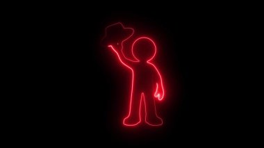 Parlayan neon hattı insan figürü bulmaca parçası tutuyor strateji takım çalışması konsepti iş çözümleri fikirleri